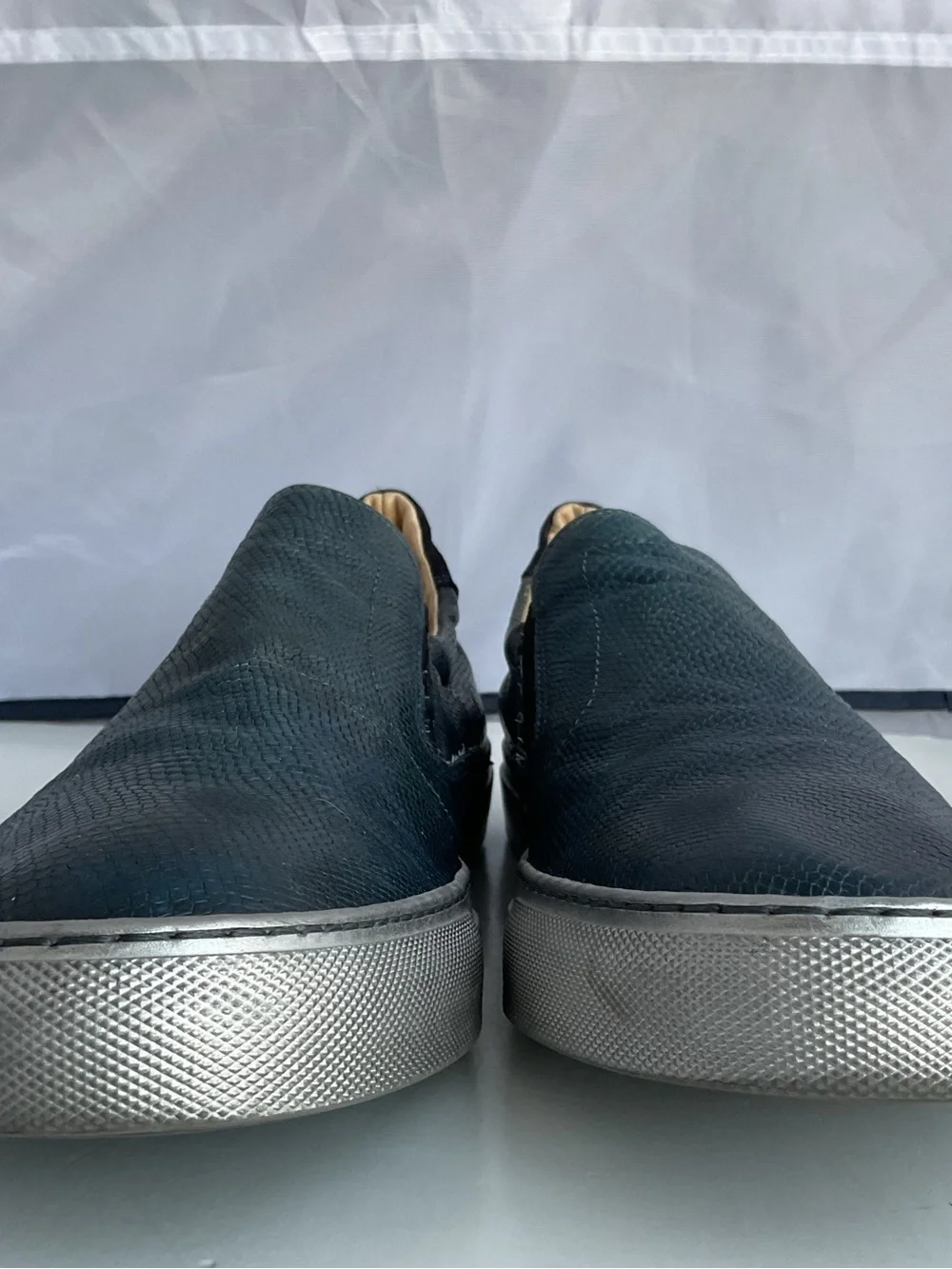 Robert Graham ROLO 2 Blue Snake Embossed Leather Silver Sole Shoes Men’s Sz 10.5